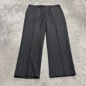 Linea Naturale Luxe 100% Wool Dress Pants Mens 38 Black Straight Leg Italy Work